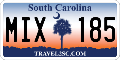 SC license plate MIX185