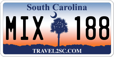 SC license plate MIX188