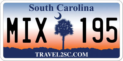 SC license plate MIX195