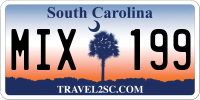 SC license plate MIX199