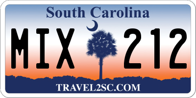 SC license plate MIX212
