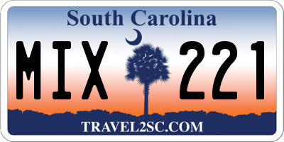 SC license plate MIX221