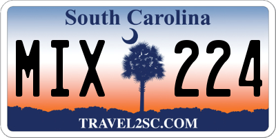 SC license plate MIX224