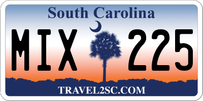 SC license plate MIX225