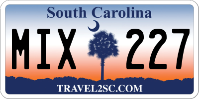 SC license plate MIX227