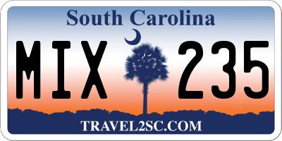 SC license plate MIX235