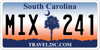SC license plate MIX241