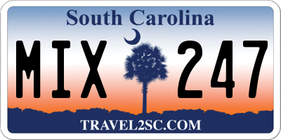 SC license plate MIX247