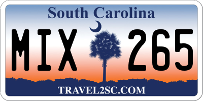 SC license plate MIX265