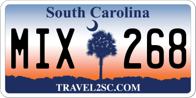 SC license plate MIX268