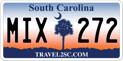 SC license plate MIX272