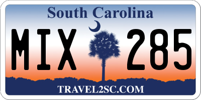 SC license plate MIX285