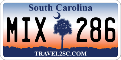 SC license plate MIX286