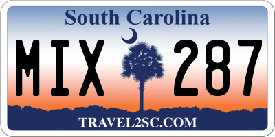 SC license plate MIX287