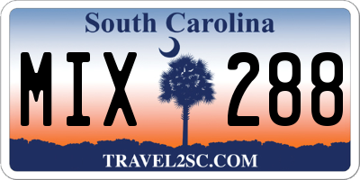 SC license plate MIX288