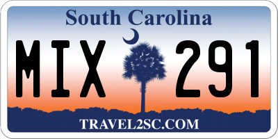 SC license plate MIX291