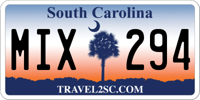 SC license plate MIX294