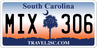 SC license plate MIX306