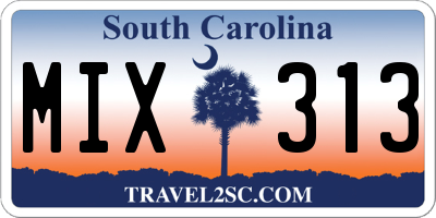 SC license plate MIX313