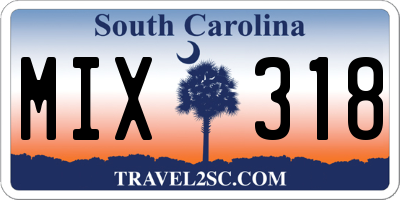 SC license plate MIX318