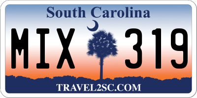 SC license plate MIX319