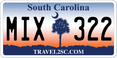 SC license plate MIX322