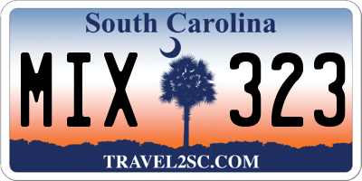 SC license plate MIX323
