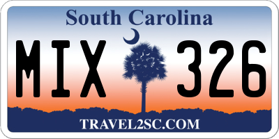 SC license plate MIX326