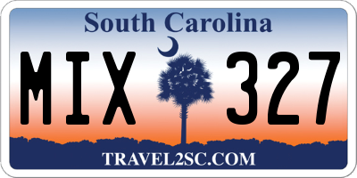 SC license plate MIX327