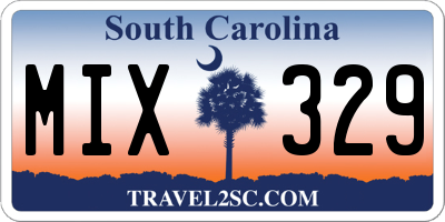 SC license plate MIX329