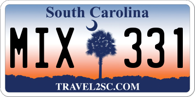 SC license plate MIX331