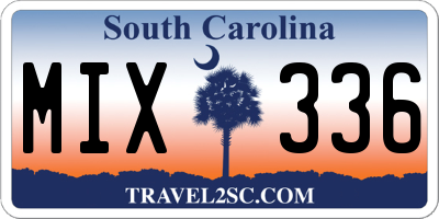 SC license plate MIX336
