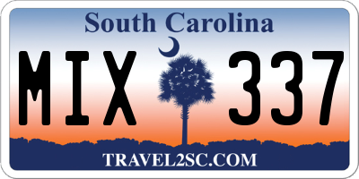 SC license plate MIX337