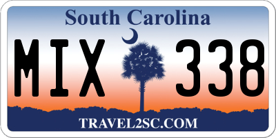 SC license plate MIX338