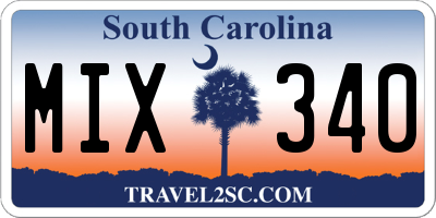 SC license plate MIX340