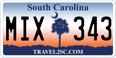 SC license plate MIX343