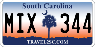 SC license plate MIX344