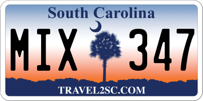 SC license plate MIX347