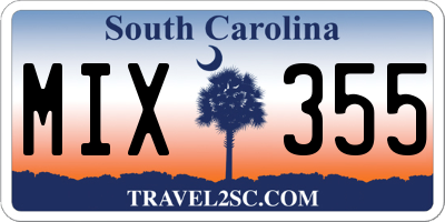 SC license plate MIX355
