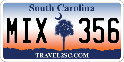 SC license plate MIX356