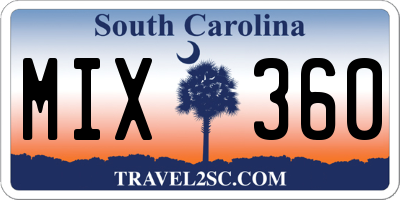 SC license plate MIX360