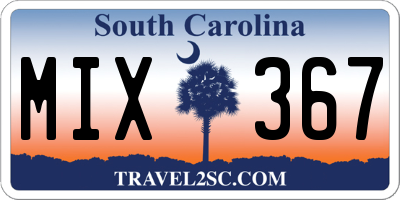 SC license plate MIX367