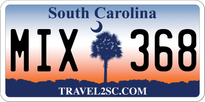 SC license plate MIX368