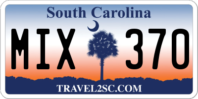 SC license plate MIX370