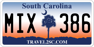 SC license plate MIX386