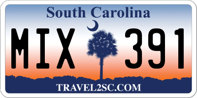 SC license plate MIX391