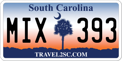 SC license plate MIX393