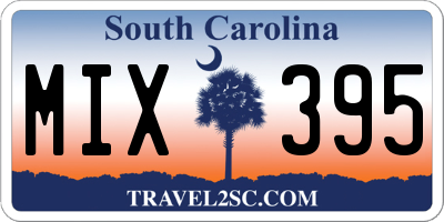 SC license plate MIX395