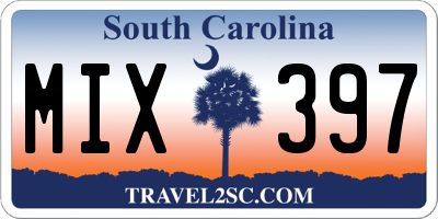 SC license plate MIX397