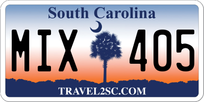 SC license plate MIX405